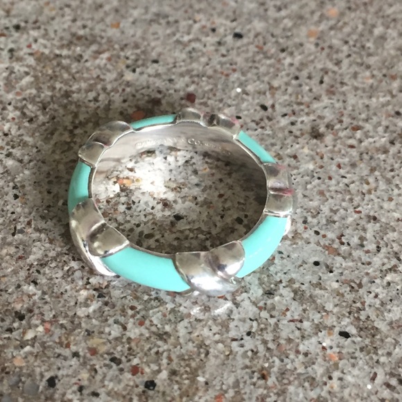 Tiffany & Co. Silver Blue X Ring - Picture 3 of 8